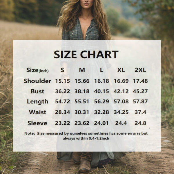 bf27a641-6833-444c-9c16-e6624f65035c-1.jpg Women's Striped Maxi Dress, Lapel Collar Button Front Long Sleeve A-Line Dress For Camping And Vacation