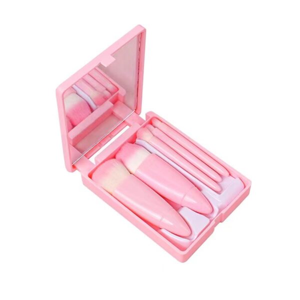 ec706ab4-1a92-491d-b525-1afff9d71c27.jpg 5pcs Travel Size Makeup Brushes Set Mini Makeup Brushes, Small Complete Function Cosmetic Brushes Kit With Case And Mirror Hand Hold Pocket Foldable Makeup