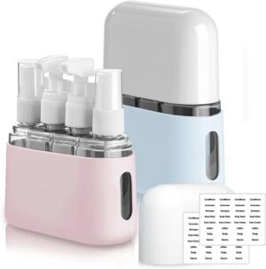 Travel Bottle Set, 8-Pack TSA Approved Travel Size Bottles, Travel Container Dispenser, Travel Shampoo Bottles For Cosmetics Conditioner And Lotion